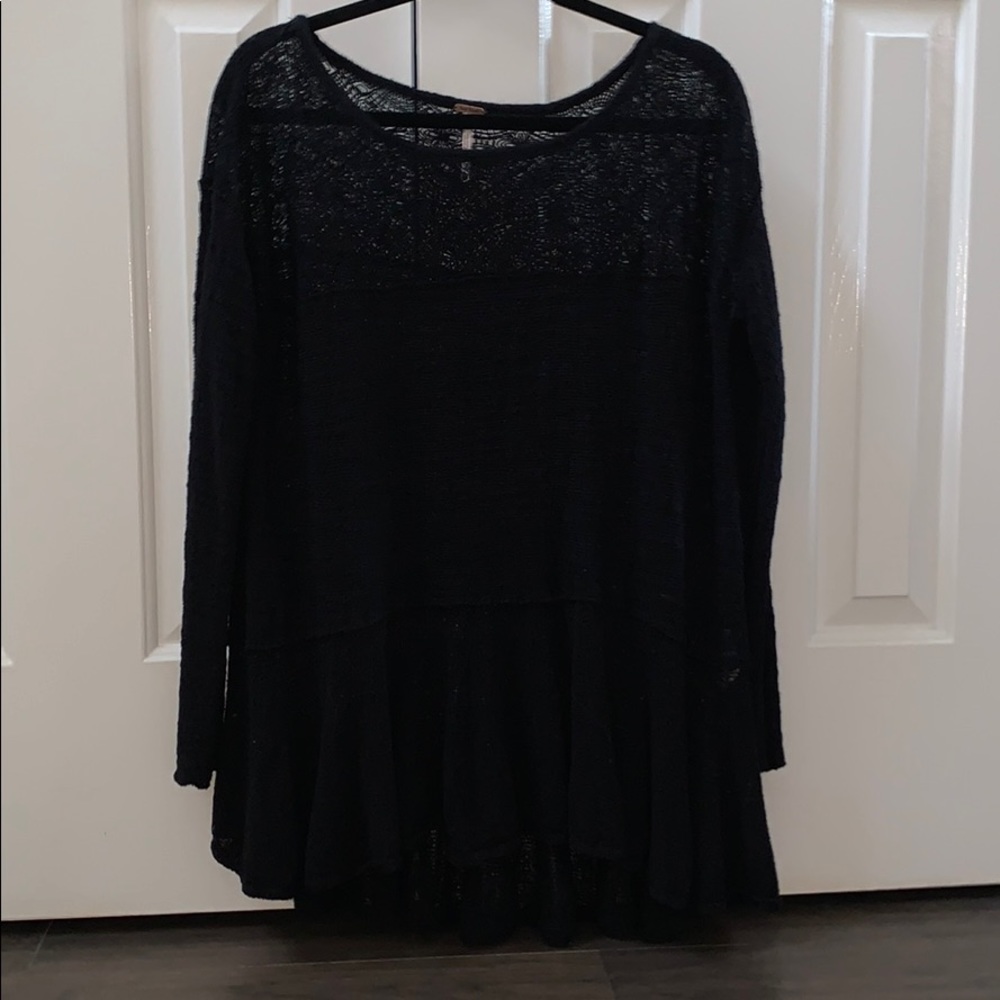 Black Thin Free People Sweater